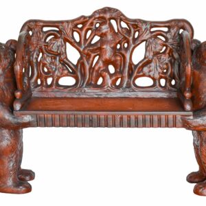 Bring the charm of the great outdoors into your home with this handcrafted bear bench