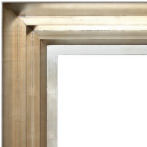 Interior size is 24 x 36 with an overall exterior dimension of 34 x 46 with a profile width of 5 " and a profile height of 2.75"     . Our Modern Wave Frame is an exclusive solid wood gallery quality frame design. With its use of multiple sharp angles and large profile