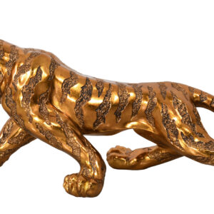 A large Bengal Tiger 38 Inch Long Oiled Bronze Finish sculpture