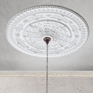 This decorative ceiling medallion is made in light weight