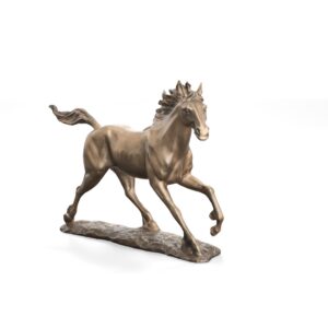 Our Bronzed Galloping Horse at 21.25" wide x 4.75" deep x 14.75 " tall