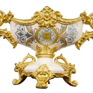The Celine Collection is one of the most beautiful traditional designed accessory groups. The Celine Crowned centerpiece measures 19.1 inches wide x 7.1 inches deep x 12 inches tall. The Hand finishing is elegant