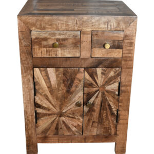 The Mango Wood Solid Parquet Bedside 2 Door Cabinet is a hand made imported Night stand or Bedside cabinet and part of the beautiful Mango Wood Solid Parquet Bedroom Collection. The collection has many offerings for your selection such as a King or Queen size bed option