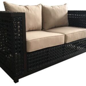 The outdoor Monterey Love Seat is of a style