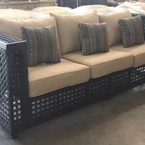 The outdoor deep seating Sofa is a stylish offering from Bridgeton Moore's "Monterey Collection". It measures a big 94.88  Inches long. The outdoor Monterey Sofa is of a style