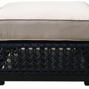 The outdoor Monterey Ottoman Stool is of a style