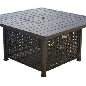 The Monterey Firepit Chat Table from Bridgeton Moore is a stylish addition to any outdoor space. Measuring 48 inches square by 26 inches wide