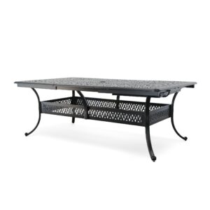 The Elisabeth Extension Table with Self-Storing Leaves exemplifies outdoor dining luxury by Bridgeton Moore. Crafted for spaces requiring ample room and versatility