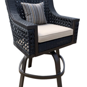 The Monterey Swivel Bar Pub Stool from Bridgeton Moore is a stylish addition to any outdoor bar setting.   Featuring spacious seating