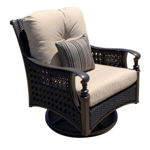 Our most popular outdoor Deep Seating Chat or Club Chair with Plush Seats and Backs with dual Swivel and Rocking Features. It is one of the best designed