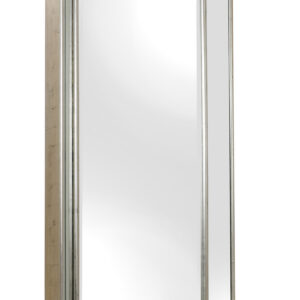 The Monte Carlo Silver Vertical Mirror offered is a timeless and elegant design. The mirror style  allows for a variety of applications. Perfectly shaped for use as a leaning mirror or wall mounted either Vertically or Horizontal with the customer friendly provided and mounted hooks on back. The master framers created this opulent design with depth and angles that allow the scooped side to reflect off the beveled mirror panels. Then hand finished in a silver leaf with soft glazing. The mirror has a deep projection from the wall and is created to offer a larger scale. The mirror comes with a 1 and 1/4 Inch bevel mirror installed. Another quality mirror from Timeless Reflections a division of AFD Home. The Monte Carlo Vertical Mirror is also available in Gold leaf finishing for the style of your life! No Assembly Required!