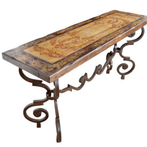 The Belruse Iron Console is a popular addition from our romantic Peruvian Belruse Series. The console is substantial and measures 66.00 x 20.00 x 33.00 Inches Tall. This item combines multiple skills of Blacksmith's