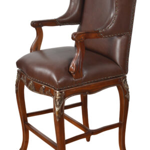 Our Deluxe Leather Swivel Bar Stool is a very big spacious seating bar height stool measuring 25 Width X 25.5 Depth X 57.5 inches Tall. The classic design offers some very nice upgraded features