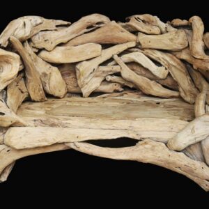 Bring a touch of nature’s artistry to your space with this stunning driftwood bench. Handcrafted from reclaimed driftwood