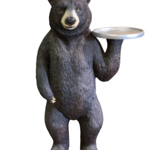 What's more American then our Black Bear with tray and few creations will bring more smiles. The beloved Black Bear in fact is found only in North America. This exclusive cutie pie from Whimsical Treasure Division of AFD Home will not be found anywhere else. it is hand made and hand painted by our artists in weather resistant and durable all weather Fiberglass construction. Our Bear stands a large 3.5' tall and holds a tray for your desired use. No installation required and no feeding necessary