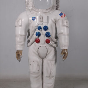 Our new Astronaut Photo-op Statue is 72.12" Tall. It was designed as a symbol of Pride of our great American Astronauts and to invite us to imagine the wonders of their accomplishments. He back was designed open with steps that allow people of all heights to step into the suit and take personal Photo's. This authentic-looking Replica is built to last