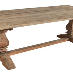 The Inverness Farmhouse Rectangular Dining Table is a full size of 95 long x 39 deep x 31 inches table height. It is hand made using Authentic Reclaimed New Zealand Pine. The finish and style are very appropriate for the period of this design. The item is hand made and also Bench Made