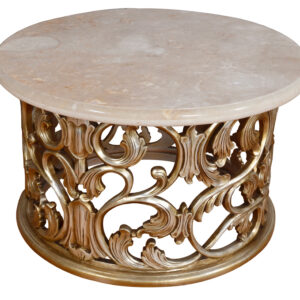 a multi step process of actually silver leafing the frames and layering and finishing techniques. The imported Cream Marfil Top blends tastefully and balances this amazing finishing. While this Cocktail Table is sold separately it pairs beautifully with the matching Platine Hand Carved Round Side Table w Cream Marfil Marble for a more complete design. The Platine Collection offers many wonderful options to expand your design