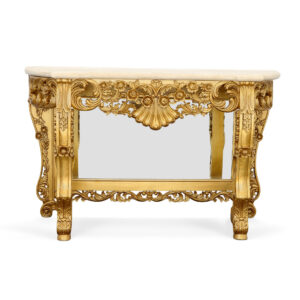 The Era of opulence returns in this baroque designed Rococo. Make a bold statement with this exquisite console table