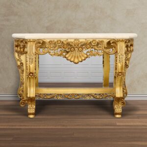 designed to bring timeless luxury and artistic craftsmanship into your space. Featuring intricate hand-carved detailing and a rich hand-applied Platine silver finish