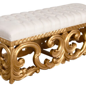 The gold rococo bench is made the way all furniture use to be