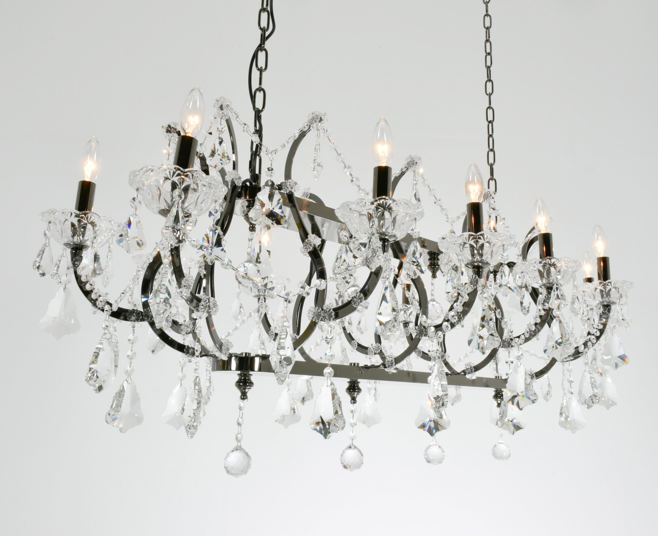 Barcelona Smoked Stainless and Crystal Chandelier