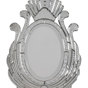 A unique Artistic perception of the Royal Peacock in Venetian Style Prismed Mirror. Peacocks for their Royal Beauty have been used in Design dating back to Opulent Royal Courts of India