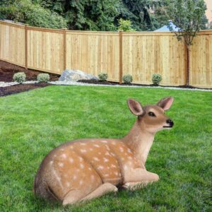 Fallow Deer Fawn Lying Down is an investment in quality and hand craftmanship that will be appreciated and spur the imagination of young and old generations to come. Artists handcraft it in all weather fiberglass materials. The finishing is also beautifully executed. Note: Outdoor use may require ongoing maintenance