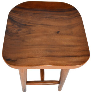 Creating A Seat That Is Strong And Durable. The Added Shapeliness To The Seat Will Be More Comfortable And An Added Sense Of Style. The Entire Bar Stool Is Hand Made From Beautiful Solid Suarwood And Will Support Up To 300Lbs Of Weight. Bar Stools Of This Height Are More Appropriate For Bar Tables With A Top Height Of 39 To 42in. For Counter Height Seating Applications With Counter Surfaces Of 35in To 37in It Would Be More Appropriate To Order The Contoured Seat Suar Wood Counter Height Stool 24in. Suar Is A Natural Wood And Each Stool Will Vary Slightly In Grain