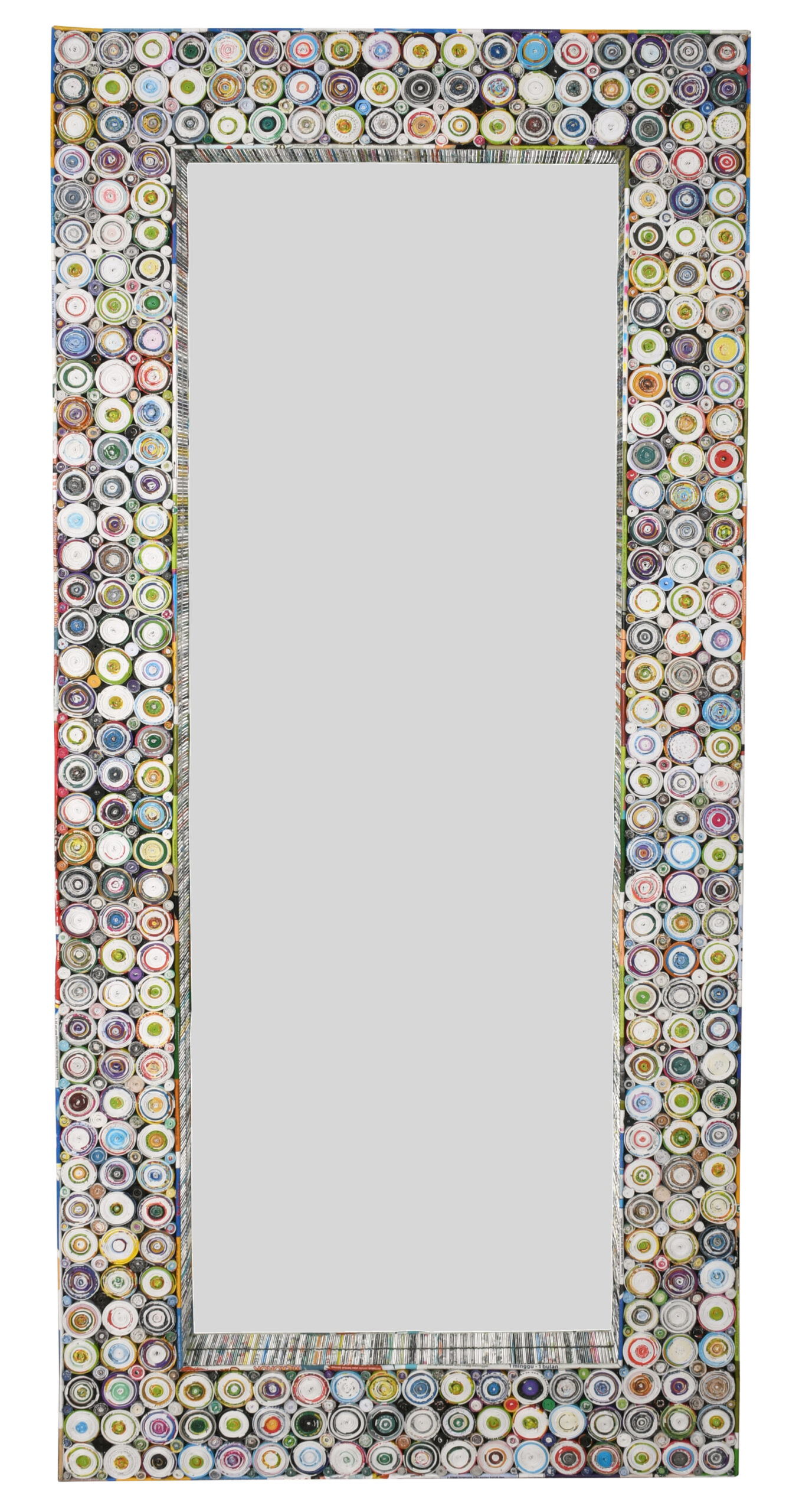 Quilled Large Leaner Coil Art Mirror 36×79