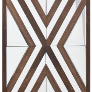 The Modern Aspen Double Diamond 74 inches Mirror measures 21.25 inches X 1.5 inches X 72.50 inches. The Aspen Series of mirrors is a contemporary collection of styles using diamond shapes and accent strips of mirror to create its stunning designs. The finish is dark wood stains creating a beautiful and dramatic finished effect. The finish and design combine to create a spectacular new mirror design that would be an immediate focal point. The creation is more than a simple mirror; it transcends into the category of wall art and offers a natural organic and contemporary feeling. The mirror comes with hanging hooks installed to allow either a vertical or horizontal wall installation. This Wall Art Mirror is another functional work of art by Timeless Reflections inches Makers of the Finest Quality Beveled Mirrors inches a division of AFD Home. No Assembly required