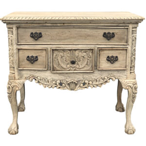 A lovely Hand Carved and Hand Finished Natural Mahogany Chippendale Style Low Boy with five drawers along blockfront