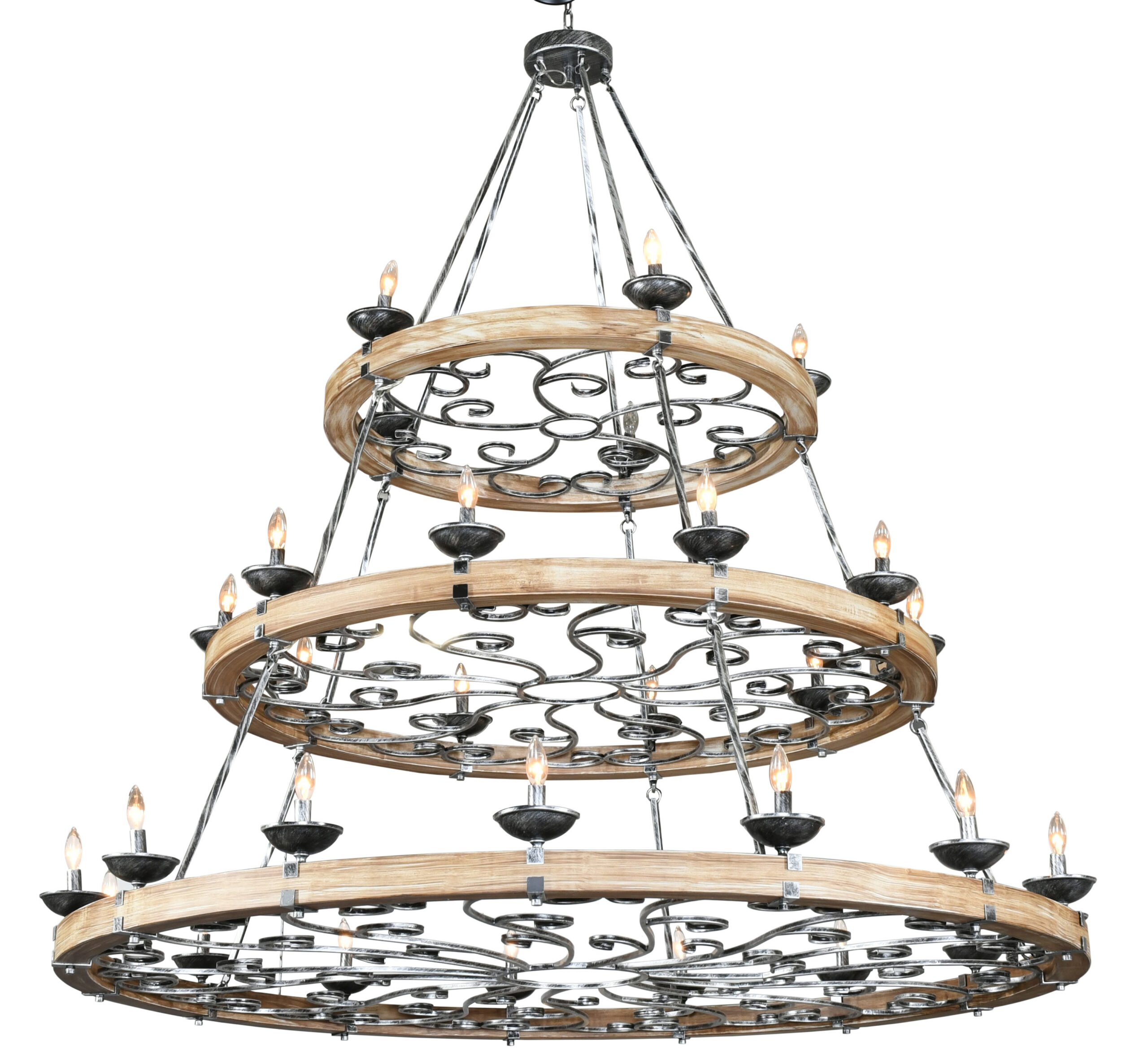 Three Tier Ridge Line 75″ Chandelier