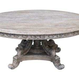 a key part of the revered Heritage Collection. This set features six Casual Dining Side Chairs and an awe-inspiring 72-inch Anglia Round Dining Table