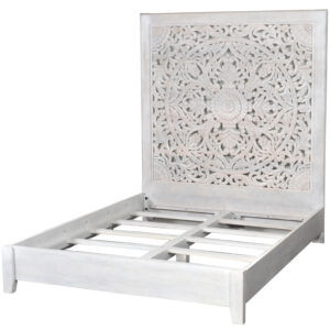 An Exciting Find for our clients looking for a very Special Bed A design that provides a perfect start for You to Personalize Your Room and Create your vision of the perfect Bedroom. The Bed is a good start featuring an elegant and unique Headboard with Fully Carved Lace Design. The Bed design is easily placeable