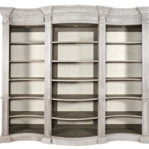 The Mystique Grey Buckingham Curved Library Bookcase is a beautiful Wall Unit Bookcase Curio standing an impressive 123 wide X 24 Deep X 98 inches Tall. One of the finest in the market