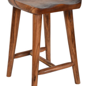 Imported from the vast Forests of Indonesia comes this Beautiful Counter Height Stool with a Contoured Suar Wood Seat. The Stool is very sturdy