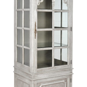 The Mystique Gray Georgian Curio Cabinet is beautiful addition from our new Mystique Gray Mahogany Collection from Heritage. A very special finish that lends softness to a simpler