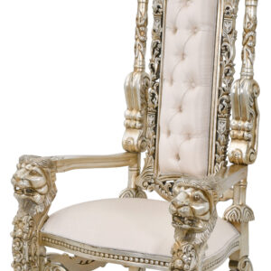 The Platine Lion King Chair is a palatial 36 wide 28 deep x 72 tall inches. The chair is tall and impressive