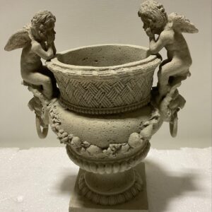 Elevate your decor with this exquisite cherub urn planter