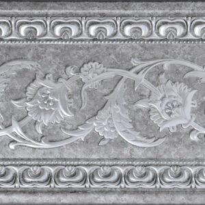 Masterpiece molding is a very special innovative exclusive product that enables home owners to apply beautiful finished molding right out of the box. They are sold in packages of 6 pieces of 13' molding per box with each box containing 78 linear feet enough to do 1 huge 14 x 22 foot room with 6 foot for any waste.  This Chair rail has a raised gold scroll floral patter over an elegant French white base tone  . While chair rails are conventionally used to break up a wall as a border normally around waste high