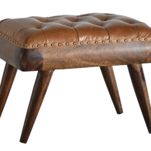 From our Mountain Tannery Leather Collection comes this Mountain Tannery Leather Stool Ottoman 24 Inch. An item sized to offer a wide variety of uses for your interior. The top grain leather selected has a soft touch and offers a beautiful balance to the Natural Wood. Consider combing this bench with other size Bench