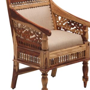 The Tahoe Darby Exotic Sheesham Wood Chair 24 Inch is an unusual find. Hand Carved in exotic Sheesham Wood this chair is especially unique. It is surely to become a favorite seat that will leave your guests complimenting this chair's unique qualities. Sheesham Wood is a rarely used because of its rarity and cost