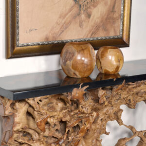 Set of 2 Natural Teak Vases