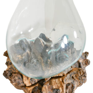 The Glass Bowl on Wood Medium from AFD Home is one of our most sought home accents and décor items currently available. Each of these items are individually unique so there may be a small variation from the item depicted. The artists start with a found piece of natural driftwood and then handblows a glass bowl that rests on top the piece of wood perfectly.