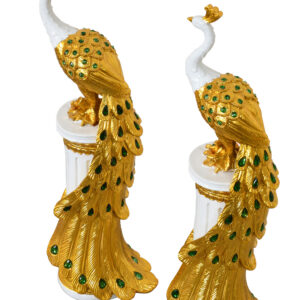 adding a touch of sophistication to any space. The fine cast details showcase the intricate craftsmanship of these pieces. Elevate your decor with the allure of European elegance and let these exquisite peacocks on pedestals become charming focal points that bring a sense of grandeur and beauty to your home or office.