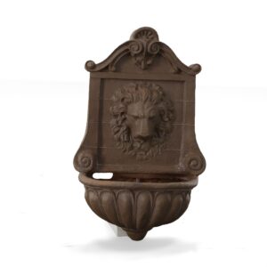 Classically inspired Lion Fountain Wall Fountain is quick to set up and use.  The fountain has a built in hanger in the back making it easy to hang.  Power is required to operate the fountain so please make sure power is within reasonable distance.  No assembly is required but the pump needs to be sumbersed in the basin of the fountain with the power cord following the channel created for it to go behind the fountain and the fountain to lay flat with the wall.  Water will cascade from the lions mouth into the basin and recycled for continual use.  Water evaporates over time so please remember to occassionally check the water level in the fountain.  Allowing the pump to operate without enough water will result in the pump to stop working.  The Hanging Lion Wall Fountain is quick and easy to set up for use and adds the tranquil sound of running water to your space.