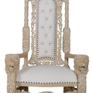 The chair is tall and impressive