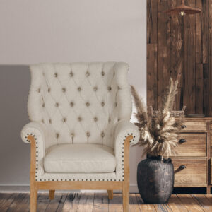 being hand carved with intricate double caning all enhanced with the spectacular on-trend Finishing further softened by rich woven Linen. It features a detailed back design combined beautifully with one of the hottest finishes in the market