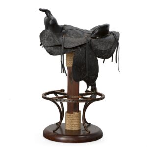 One of the coolest and best made western bar stools in the market. This offering features an authentic looking saddle seat all hand embossed for added details that swivels. The look